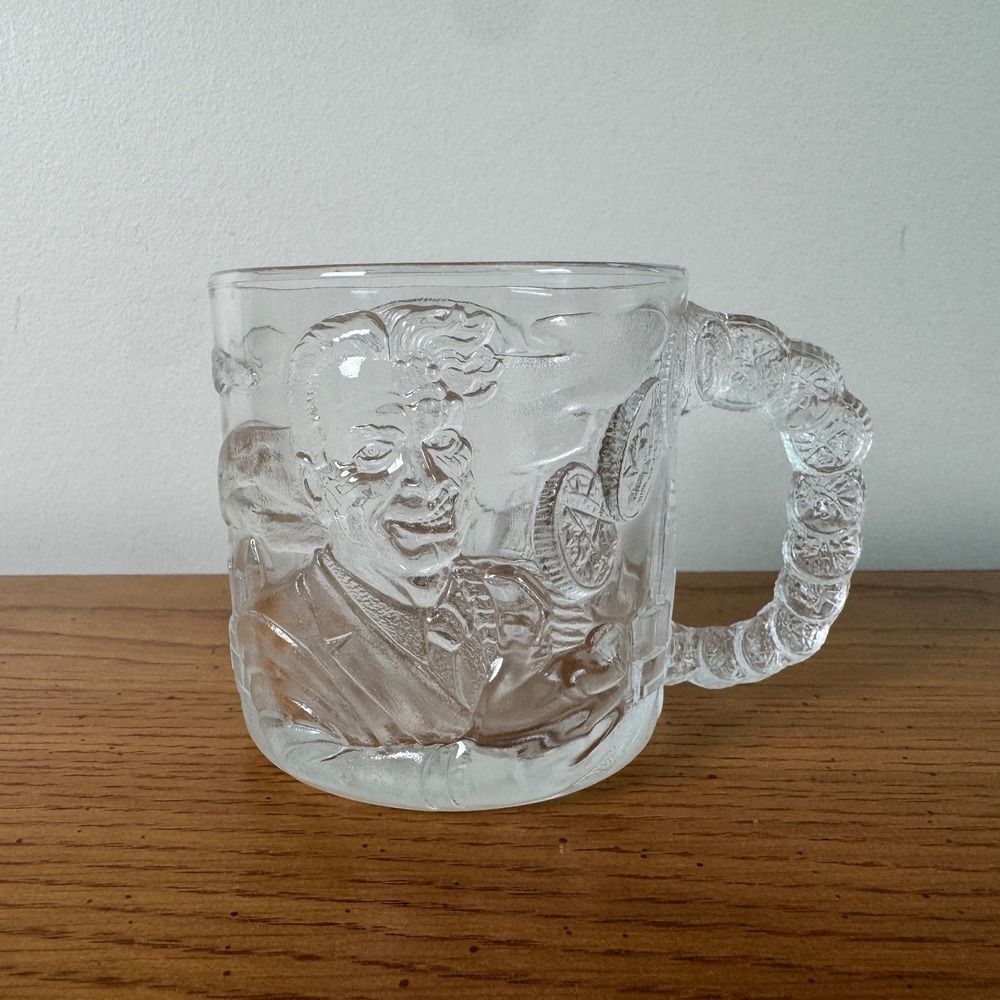 Vintage 1995 McDonalds Batman Forever‎ Two-Face Glass Mug DC Comics Clear